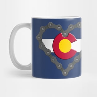 Colorado Flag Heart Bike Chain Cyclist Mug